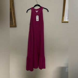 Pink midi keyhole dress